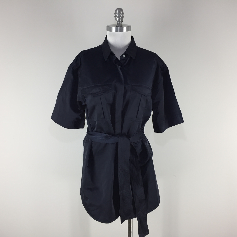Banana Republic L Button Down Tunic Shirt Jacket
